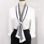 Silky Satin Scarf for Women - Black 5.9"x59