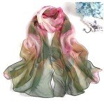 Floral Pattern Lightweight Women's Scarf - Green
