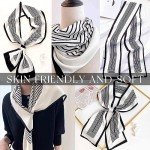Silky Satin Scarf for Women - Black 5.9"x59