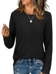 Women's Comfy Black Long Sleeve Fall Tee