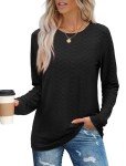 Women's Comfy Black Long Sleeve Fall Tee