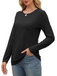 Women's Comfy Black Long Sleeve Fall Tee