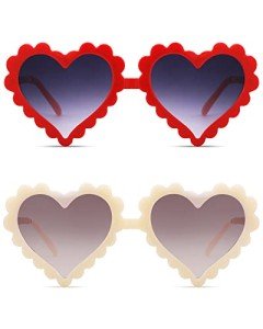Cute Girls' Heart Sunglasses with UV Protection