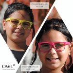 Kids Turquoise Owl Floral Clear Lens Glasses