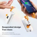 DYDMTT Small Portable Charger Compact Power Bank with Built in Cables&Stand for Portable Phone Charger Android 5000mAh Airline Approved Portable Charger USB C Compatible with iPhone, Samsung