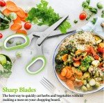 5-Blade Herb Scissors with Cover - Green