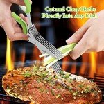 5-Blade Herb Scissors with Cover - Green