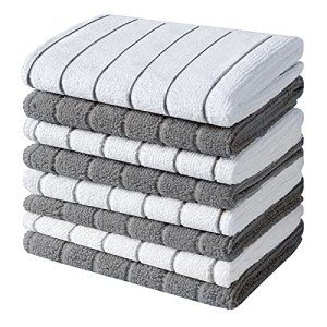 Microfiber Stripe Dish Towels - Pack of 8