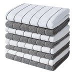 Microfiber Stripe Dish Towels - Pack of 8