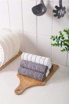 Microfiber Stripe Dish Towels - Pack of 8