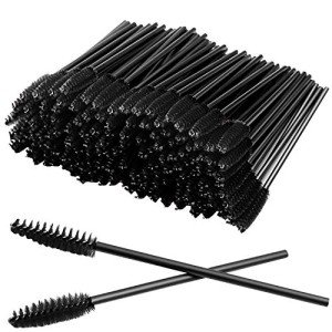 100 Disposable Eyelash Mascara Brushes - Black