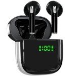 Ear buds 72Hrs Playback Wireless Earbuds Bluetooth Headphones with LED Digital Display Charging Case Earbuds IPX7 Waterproof Earphones Stereo Sound in-Ear Earbud with Mic for Phone Laptop Sport Black