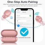 MOZOTER S8 Mini Wireless Earbuds Bluetooth 5.3 in Ear Light-Weight Headphones,60Hrs Playtime Ear Buds with Charging Case,Smart Ring Fitness Tracker,Premium Sound with Deep Bass for Sport-Pink