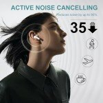 Daysnew Hybrid Active Noise Cancelling Earbuds Wireless, Bluetooth Earbuds with 50Hrs LED Power Display, IPx5 Waterproof, Immersive HiFi Stereo Sound, Ture Wireless Earbuds for iPhone/Android,White