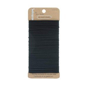 50 Count No-Metal Black Hair Ties for Girls