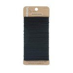 50 Count No-Metal Black Hair Ties for Girls