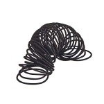 50 Count No-Metal Black Hair Ties for Girls