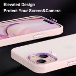 ZETAICIFANG Shockproof Phone Case,Compatible for iPhone 13 Case, 4FT Military Drop Protection Translucent Matte Hard Back with Soft Edge Airbag Protective Phone Cases for iPhone 13 (Pink)