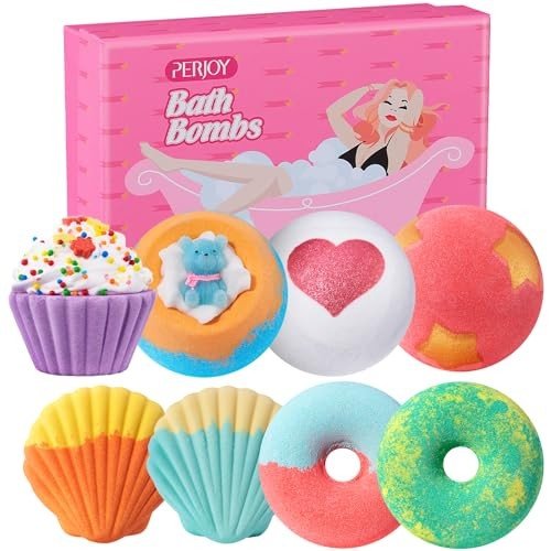Colorful Organic Bath Bombs Gift Set - 8pcs