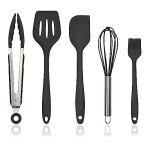 5-Piece Silicone Kitchen Utensil Set with Holder