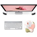 eulps Mouse Pad Wrist Support, Ergonomic Gel Mouse Pad with Wrist Rest, Comfortable Computer Mouse Pad for Laptop, Pain Relief Mousepad with Non-Slip PU Base (Rose)