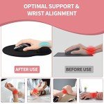 eulps Mouse Pad Wrist Support, Ergonomic Gel Mouse Pad with Wrist Rest, Comfortable Computer Mouse Pad for Laptop, Pain Relief Mousepad with Non-Slip PU Base (Rose)