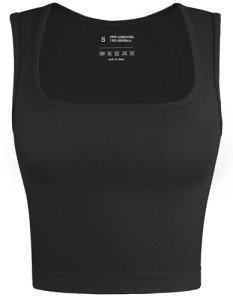 Women’s Ribbed Crop Tank Top - Black