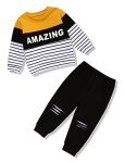 Toddler Boys Letter Long Sleeve Sweatshirt & Pants Set