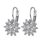 Sunflower Dangle Earrings with Cubic Zirconia