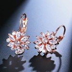 Sunflower Dangle Earrings with Cubic Zirconia