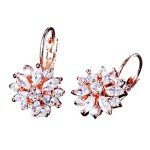 Sunflower Dangle Earrings with Cubic Zirconia