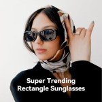 Trendy 90s Retro Square Frame Sunglasses for Women