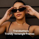Trendy 90s Retro Square Frame Sunglasses for Women