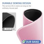 Pink Mouse Pad, Nice and Cute Mouse Pad, Splash-Proof Textured 10.2 x 8.2Inch, Stitched Edge Non-Slip Waterproof Rubber Mouse Pad