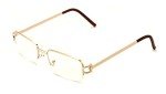 Gold Half Rim Clear Lens Eye Glasses