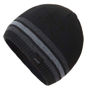 Warm Fleece-Lined Knit Beanie for Men