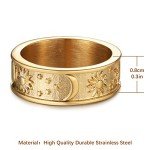 Boho Sun and Moon Stainless Steel Ring