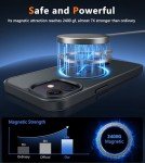 FNTCASE for iPhone 12 Phone Case: Magnetic Matte Textured Military Grade Drop Protection Translucent Cell Phone Cover - Slim Rugged Durable Shockproof Protective Bumper Cases- 6.1 inches/Black