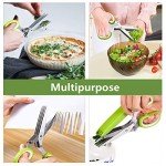 5-Blade Herb Scissors with Cleaning Comb Cover
