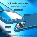 Dssairo [5 in 1 Designed for iPhone 13 Case, with 2 Pack Screen Protector + 2 Pack Camera Lens Protector, Liquid Silicone Ultra Slim Shockproof Protective Phone Case [Microfiber Lining] 6.1 (Blue)