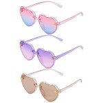 3 Pack Heart Shaped Sunglasses for Kids