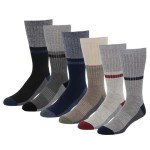 Men's Multicolor Crew Socks - 6 Pairs