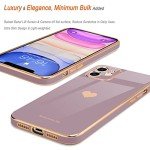 Teageo Compatible with iPhone 11 Case for Women Girl Cute Love-Heart Luxury Bling Plating Soft Back Cover Raised Full Camera Protection Bumper Silicone Shockproof Phone Case for iPhone 11, Lavender