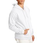 Hanes Men's Eco-Smart Zip Hoodie - White, Medium