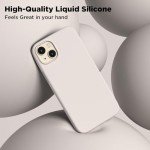 COFFKER for iPhone 13 Phone Case with [2X Screen Protectors], Liquid Silicone Shockproof Protective with Soft Anti-Scratch Microfiber Lining Slim Thin Case for iPhone 13 6.1 inch, Stone