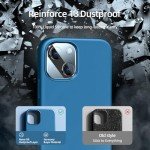 Dssairo [5 in 1 Designed for iPhone 13 Case, with 2 Pack Screen Protector + 2 Pack Camera Lens Protector, Liquid Silicone Ultra Slim Shockproof Protective Phone Case [Microfiber Lining] 6.1 (Blue)