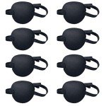 8 Pack Adjustable Black Eye Patches for All Ages