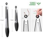 Stainless Steel Locking Kitchen Tongs Set of 2