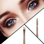 Dual Angled Eyebrow Brush with Spoolie - Dark Brown