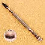 Dual Angled Eyebrow Brush with Spoolie - Dark Brown